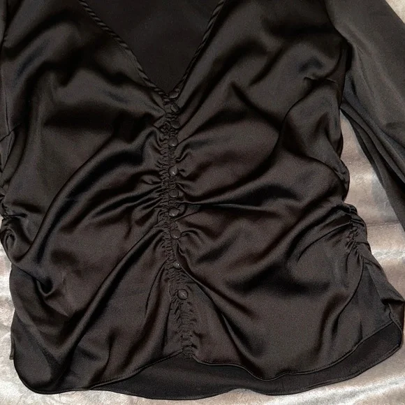 Black Ruched Blouse - Picture 2 of 7